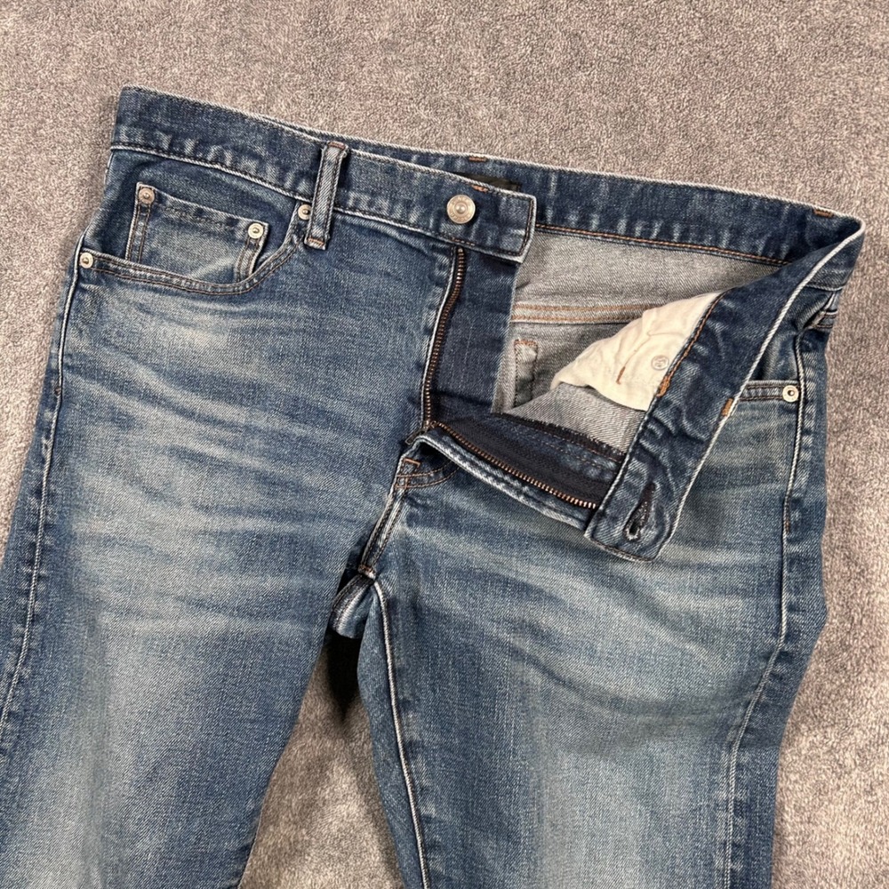 Uniqlo Jeans Japanese Selvedge Denim Kaihara Slim Straight Low Rise Men 35x27 - Picture 11 of 15